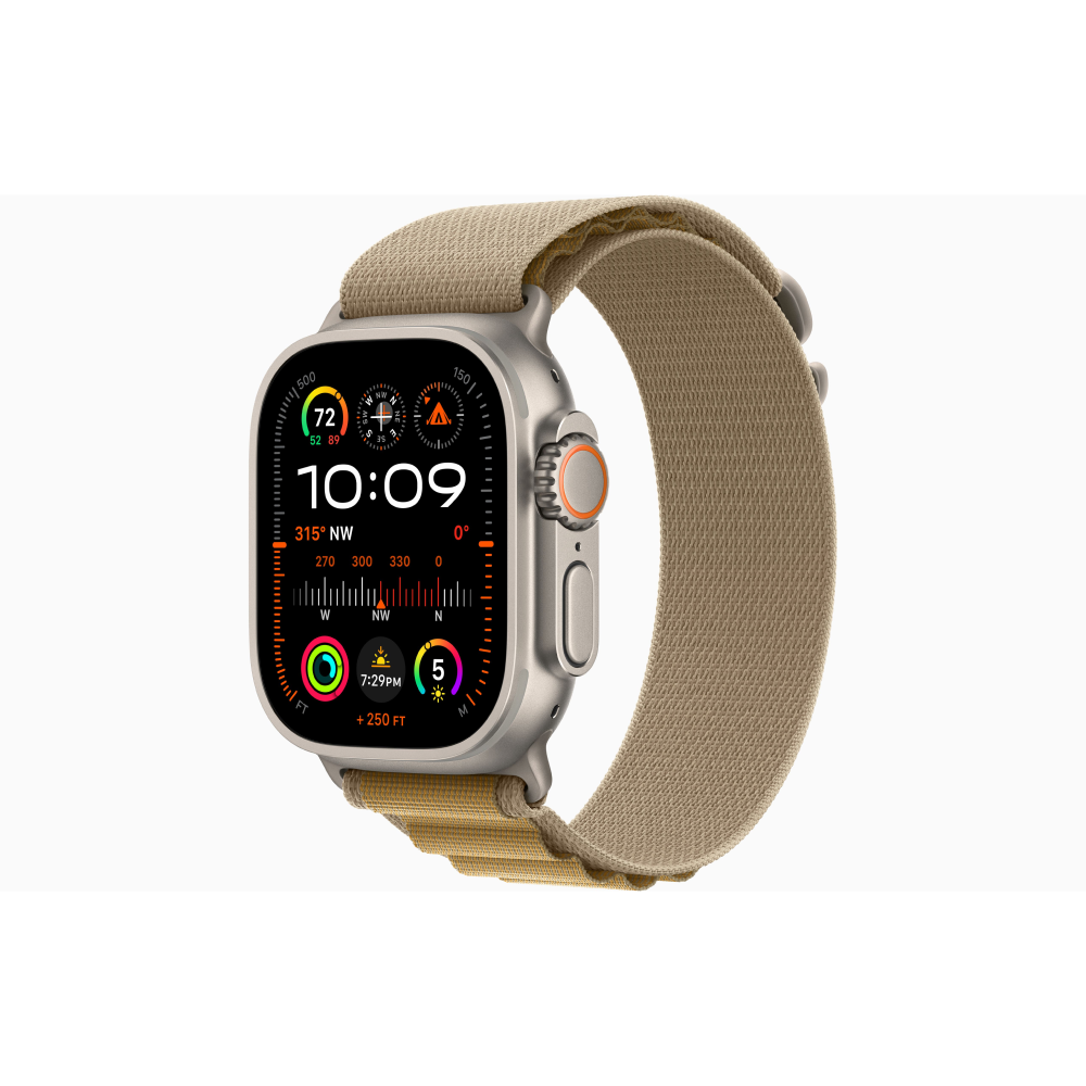 Apple Watch Ultra 2 49mm Cellular + GPS - Natural Titanium Case with Tan Alpine Loop (Small)