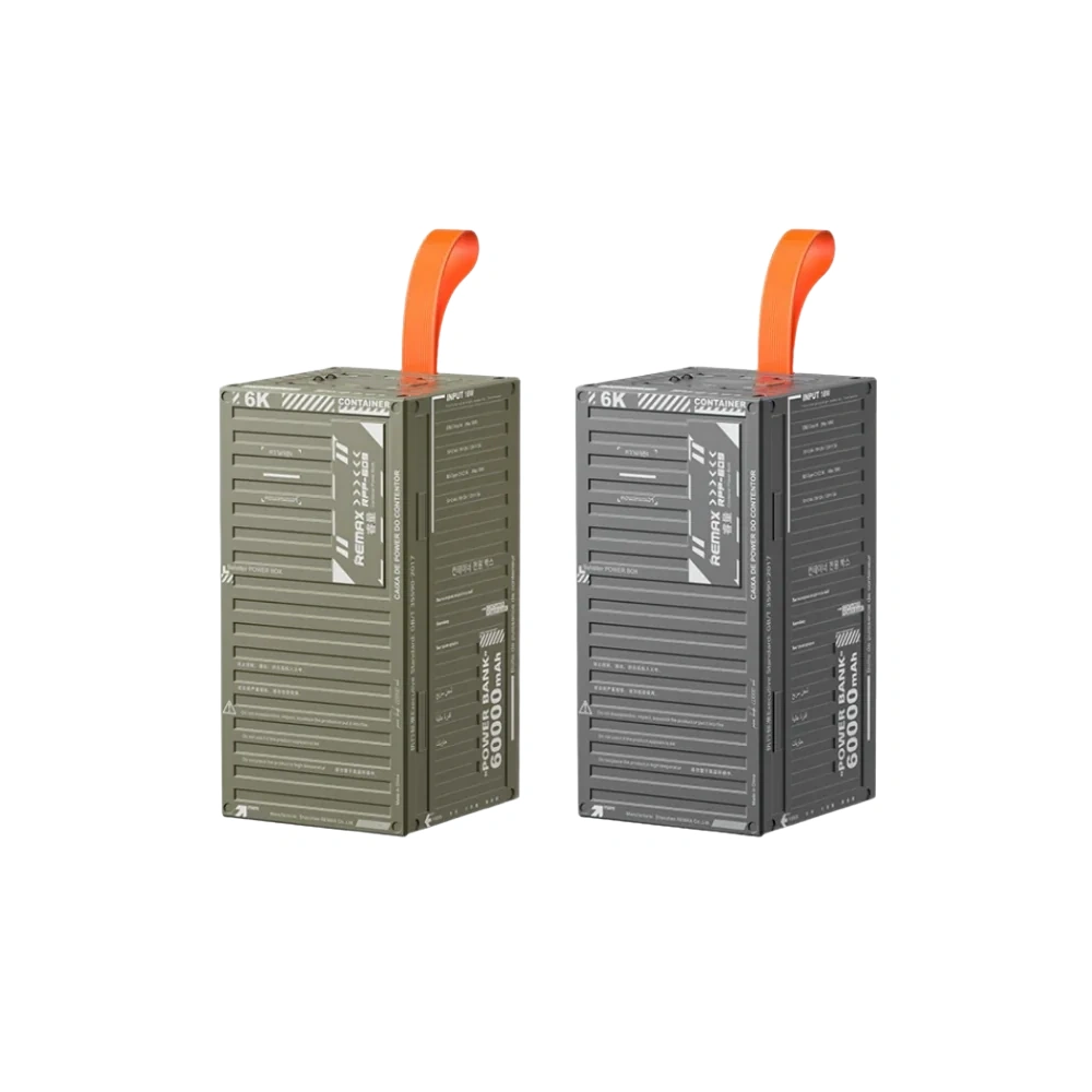 REMAX RPP-609 PRO 60000MAH CONTAINER SERIES 20W+22.5W PD+QC OUTDOOR POWER BANK WITH LED LIGHT}